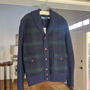 Polo Ralph Lauren Polo Tartan Plaid Wool Cardigan Sweater